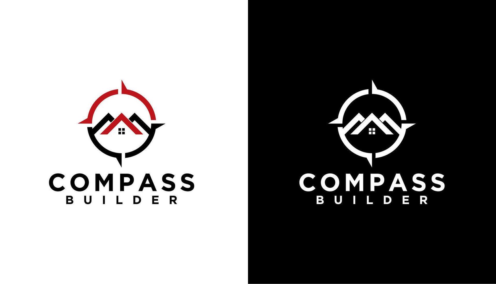 compass building roofing window home logo construction illustration vector