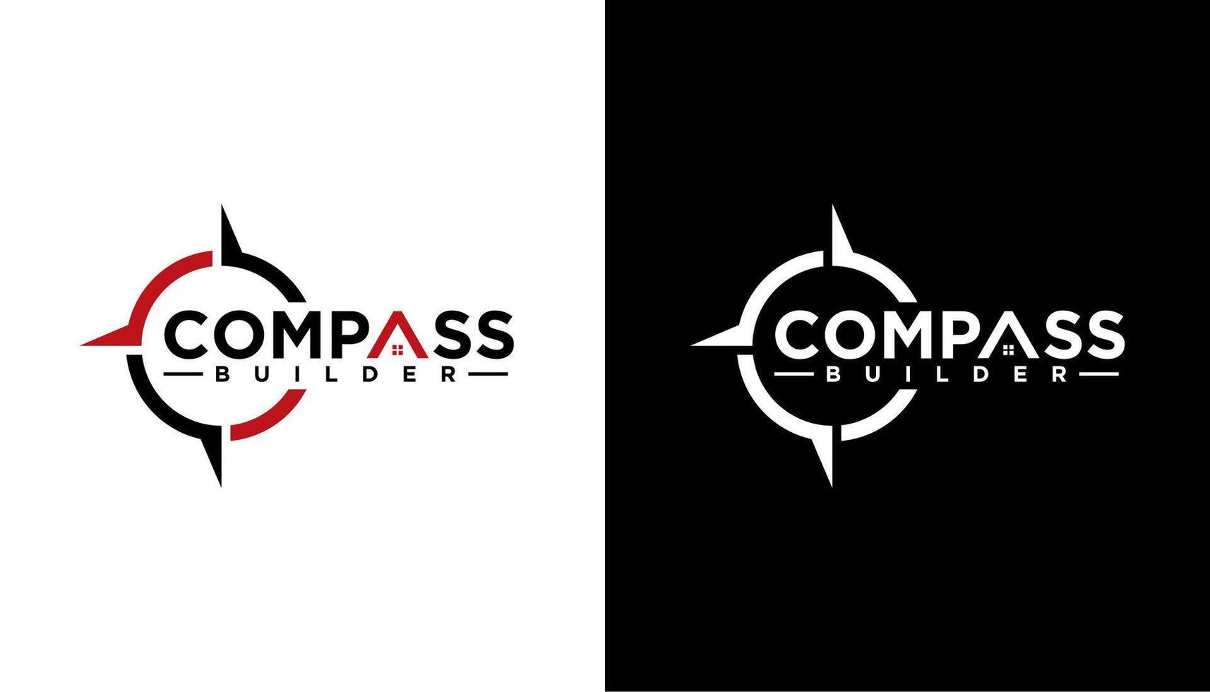 home compass building logo construction illustration icon template element vector