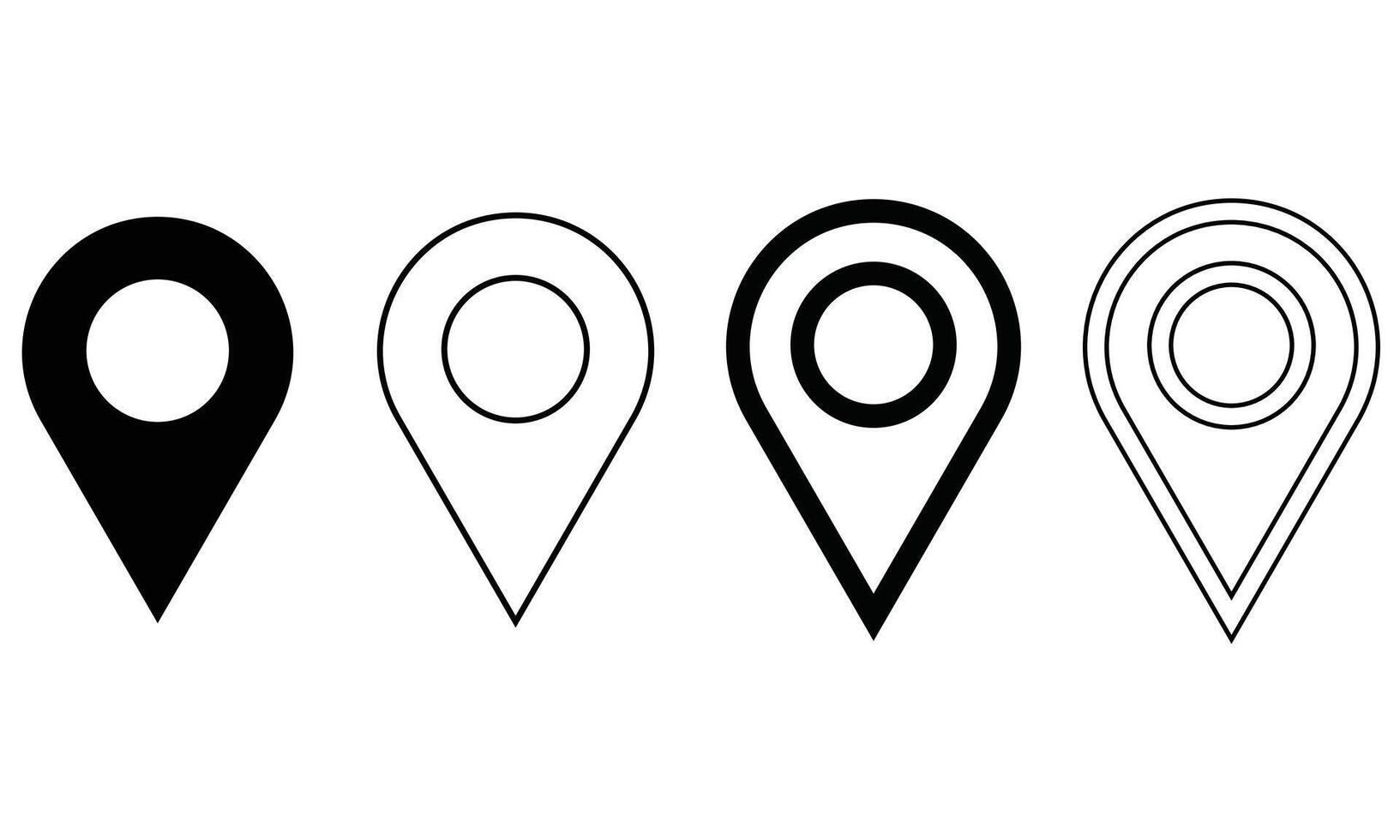 Pin icon set featuring a collection of location and destination icons, ideal for maps and navigation vector