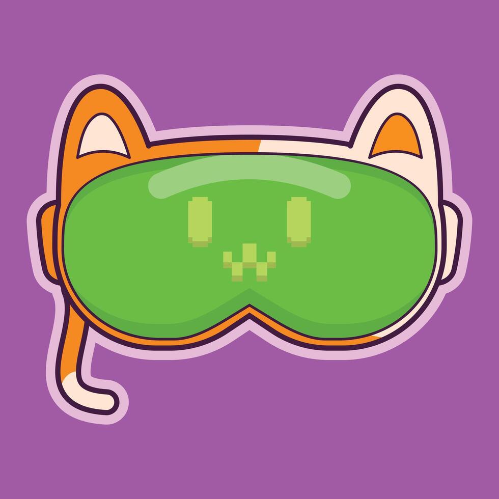vr headset cat shape illustration vector