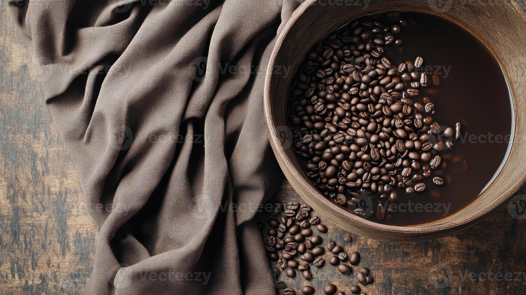 Visual guide to dyeing fabric with coffee, tutorial style, process composition, warm and natural color palette, DIY creativity and eco-friendly living mood photo