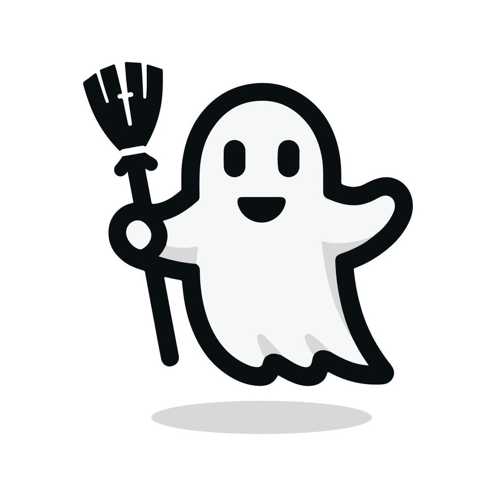 Cute Halloween Ghost Draw vector
