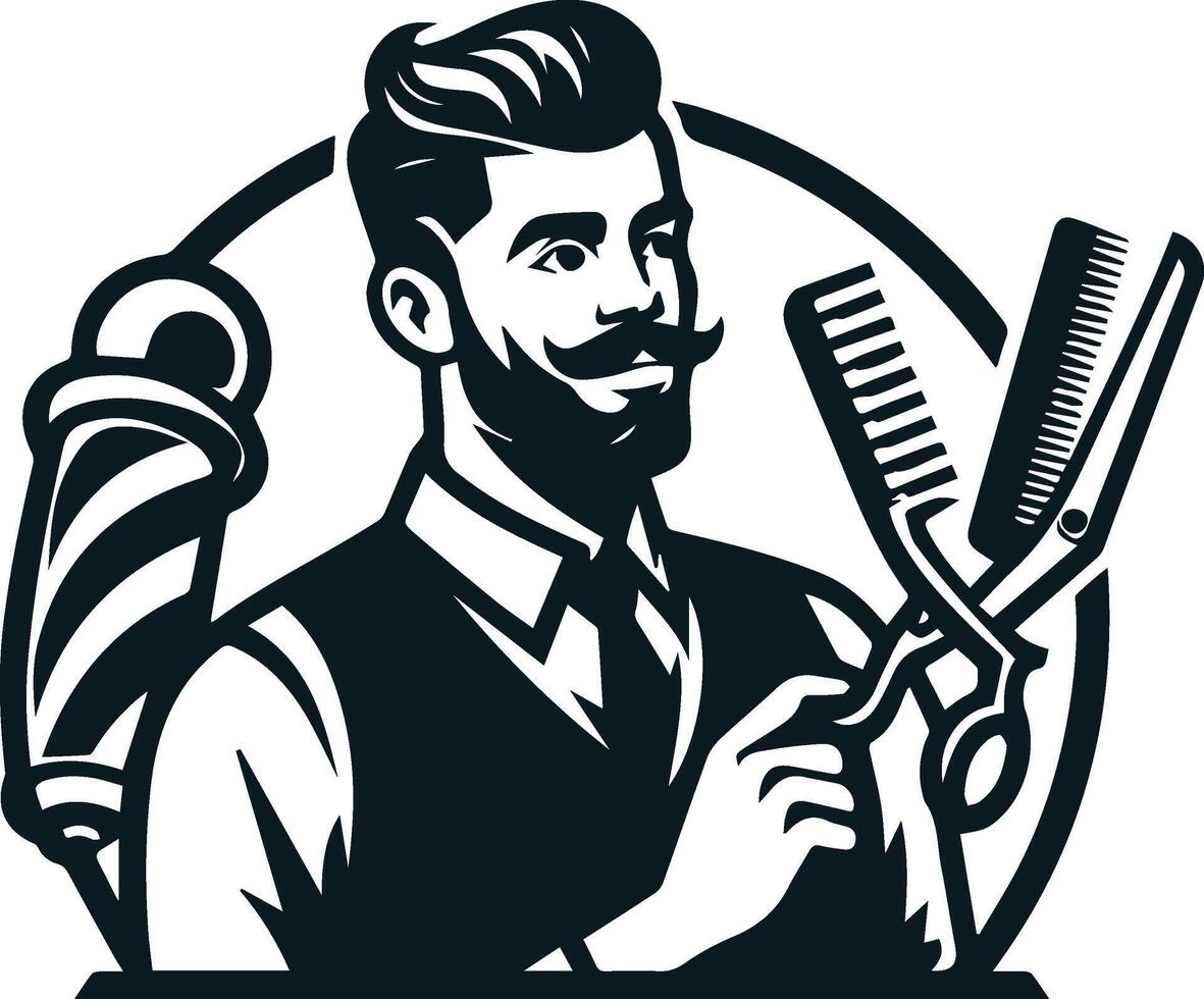 Barber Shop Logo Design Illustration vector