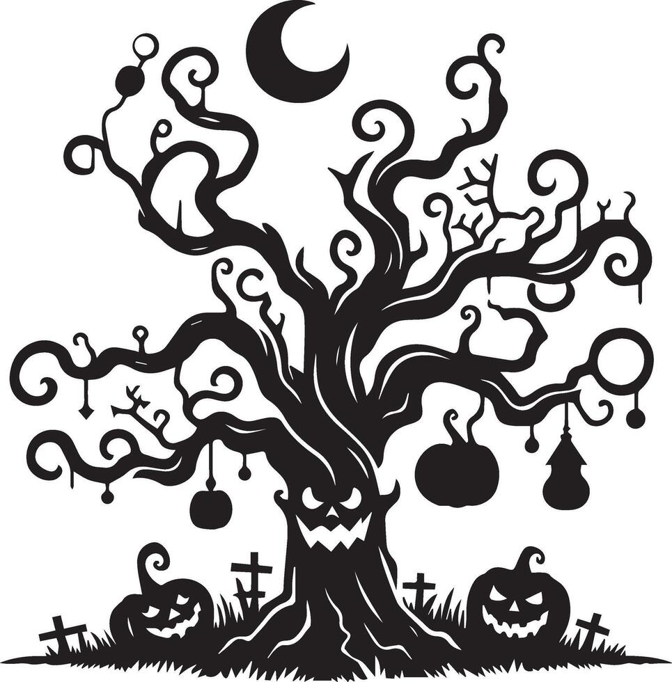 Simple Halloween Tree Design vector