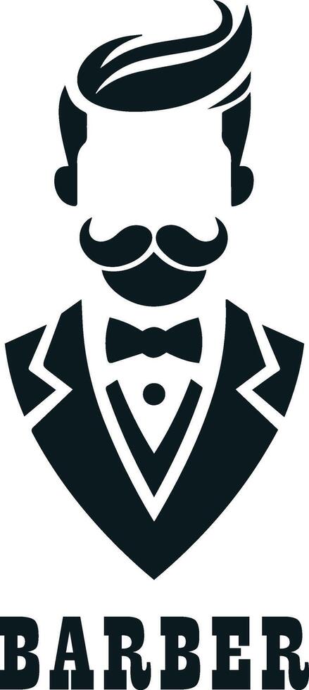 Barber Shop Logo Silhouette vector