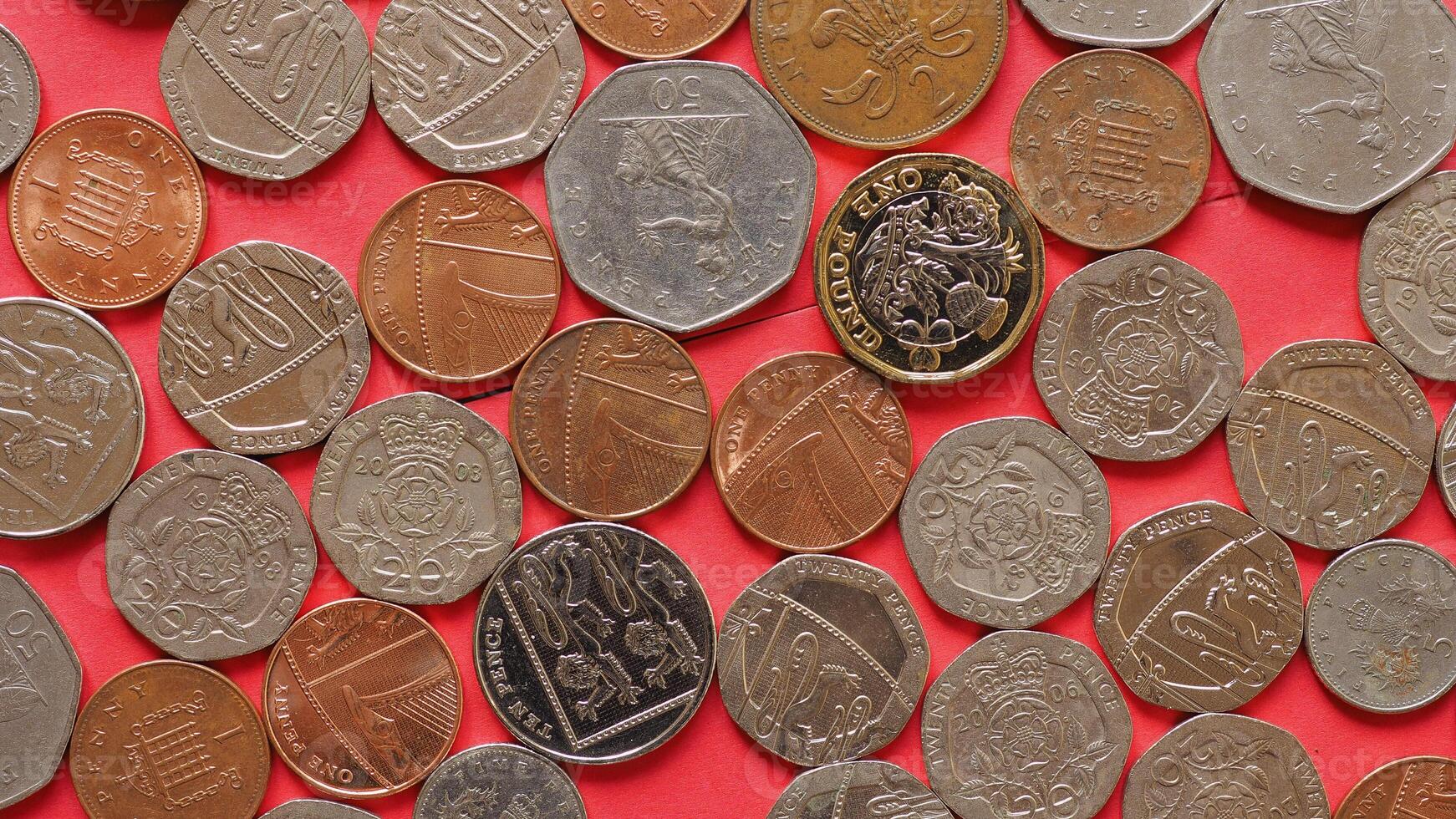 Pound coins, United Kingdom photo
