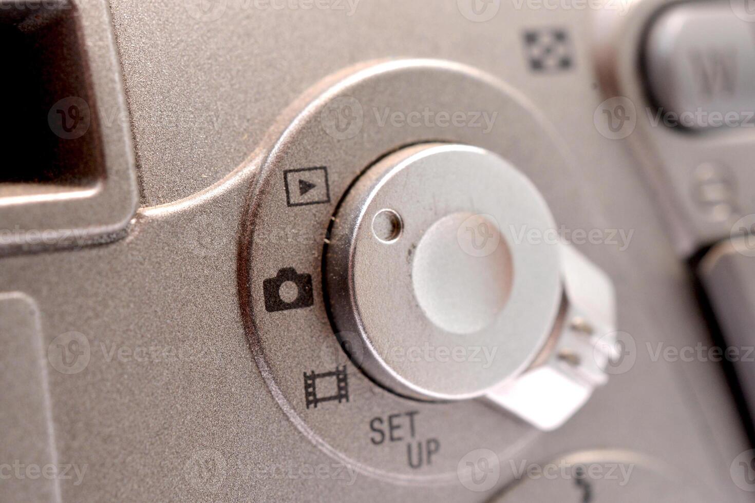 Mirrorless Camera Back control buttons, close up photo