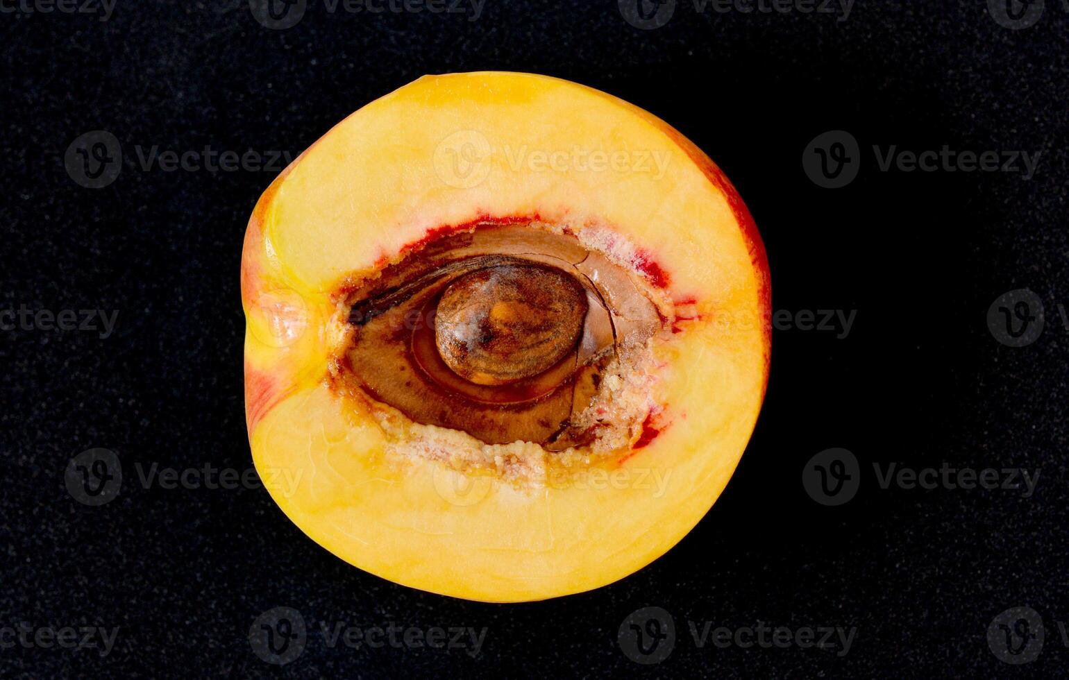 Beautiful peach and split isolated on white background as package design element photo