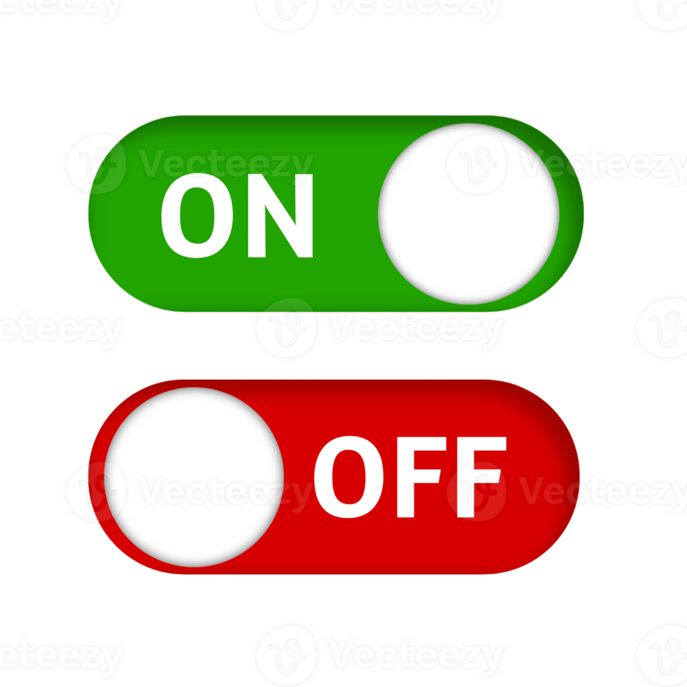 Flat icon On and Off Toggle switch button sign png