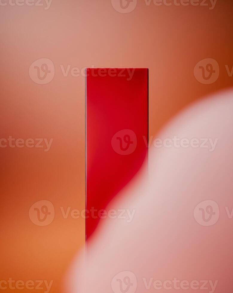 A red square on a brown background photo
