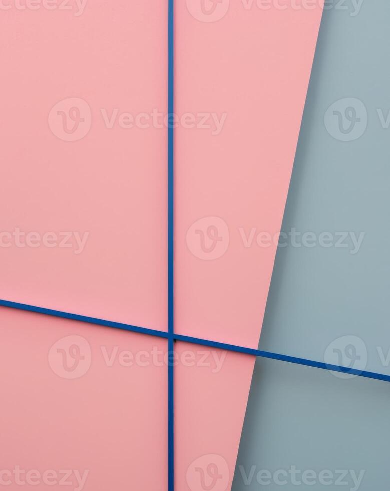 A pink and blue wall with a blue line photo