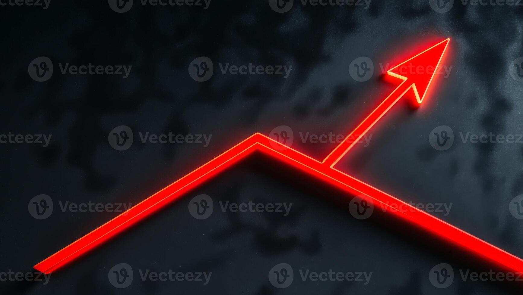 A red arrow pointing upward on a graph photo