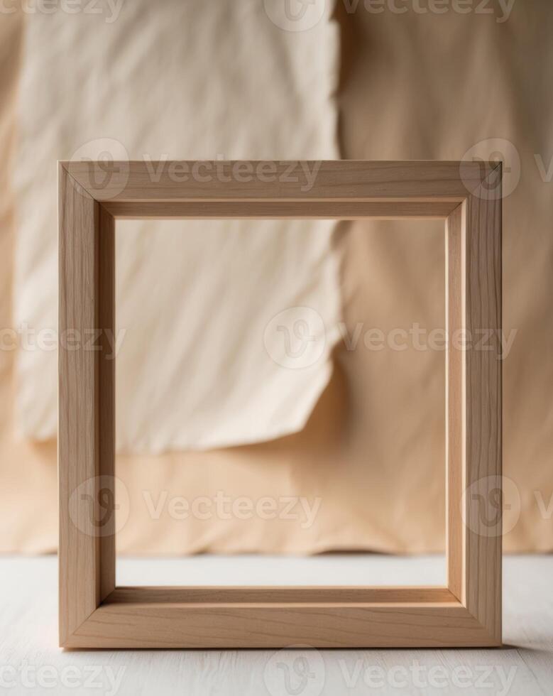 wood frame with a line of the border on old rustic vintage paper. photo