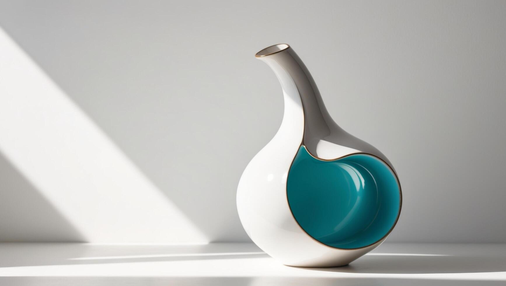 A vase with a blue and white design photo