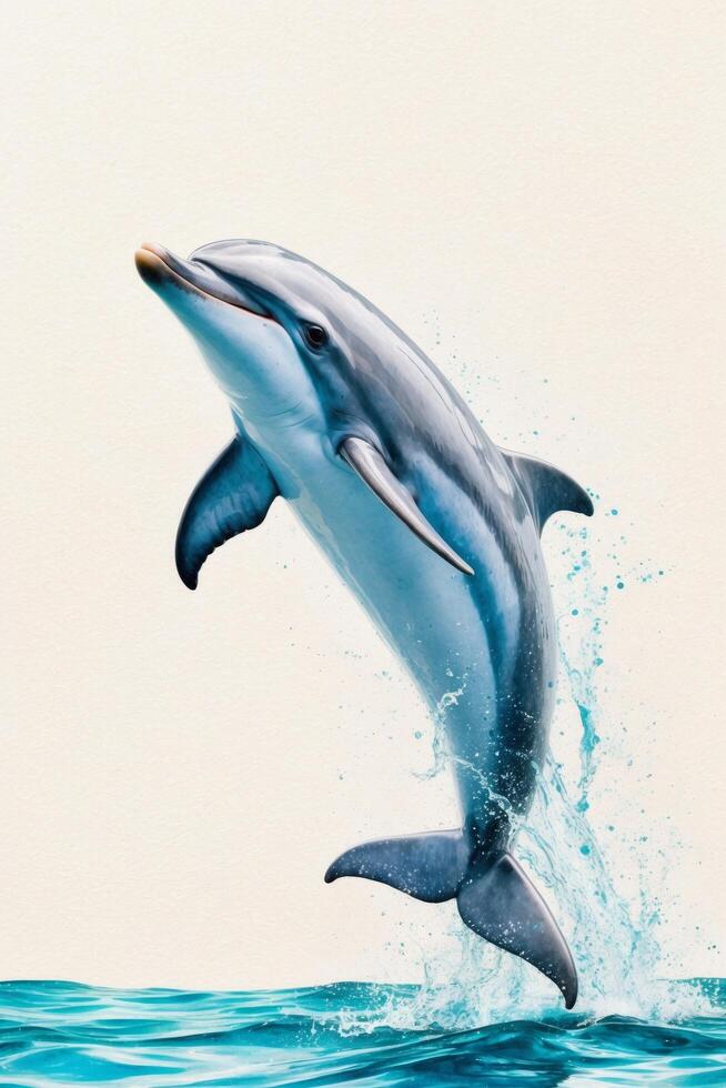 A dolphin jumping out of the water photo