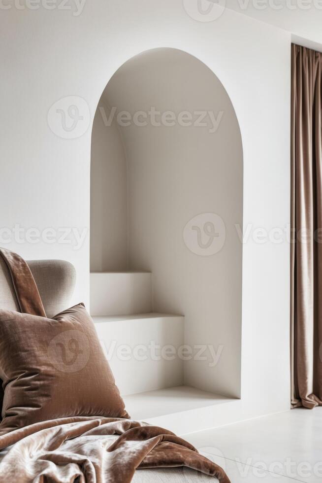 A white room with a bed and a window photo