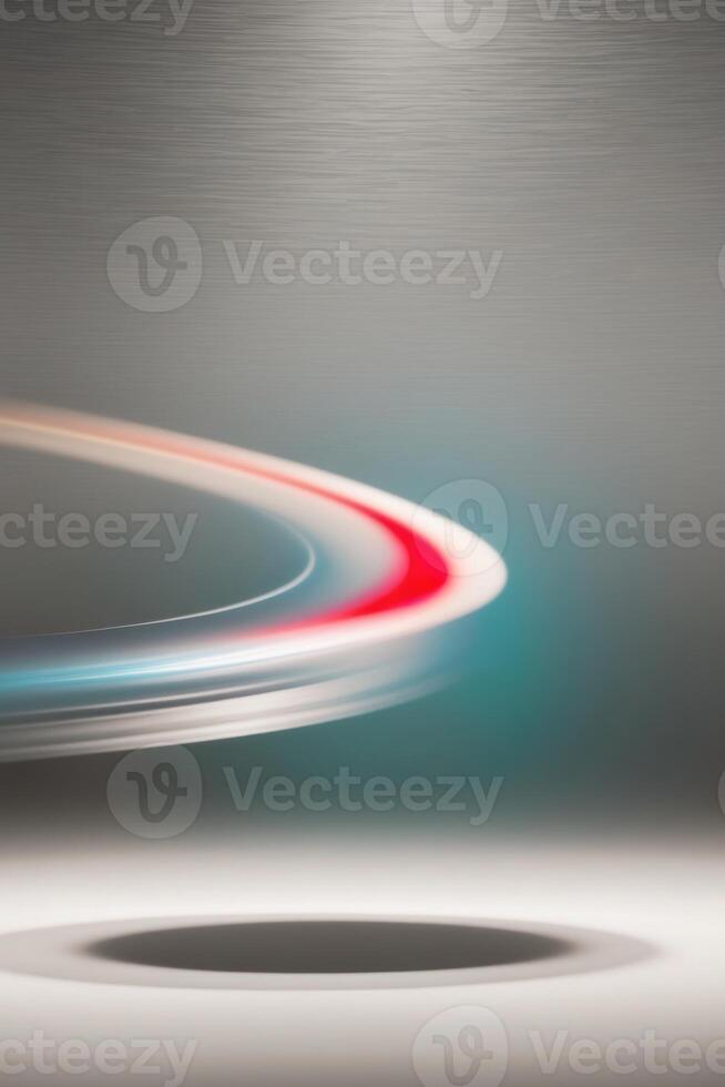 A red and blue abstract background with a circular motion photo
