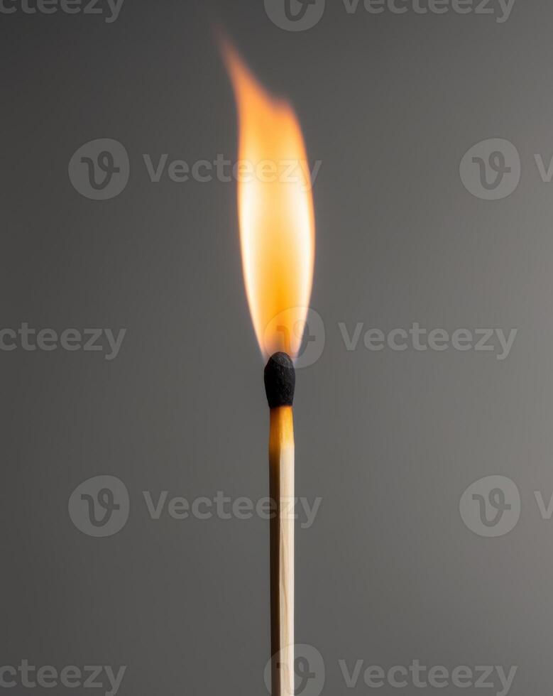 A matchstick with a flame on it photo