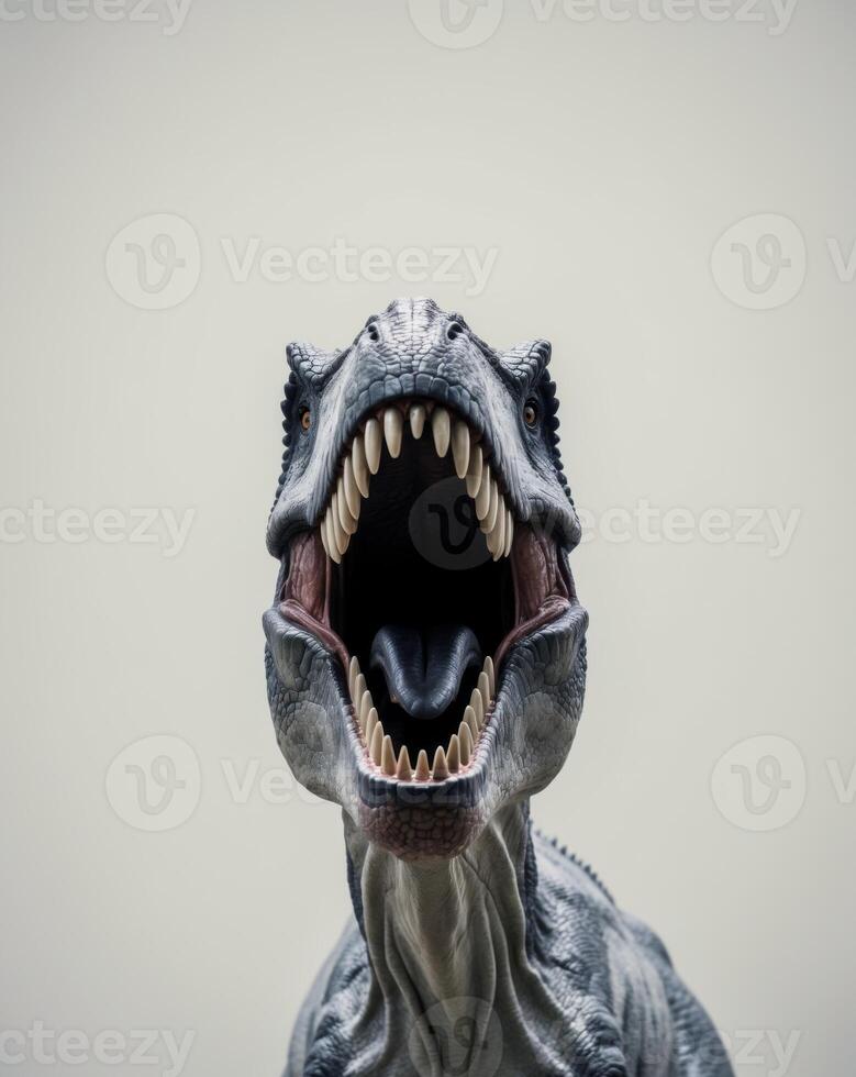 A t - rex with its mouth open photo
