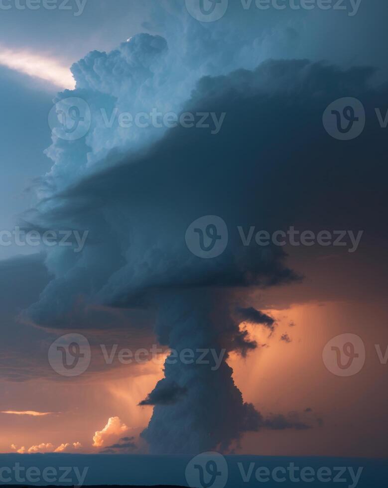 A large cloud is seen in the sky photo
