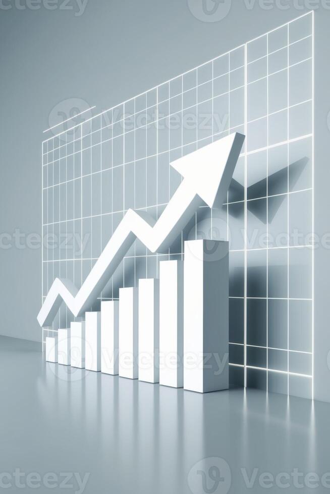 A graph chart with an arrow going up photo
