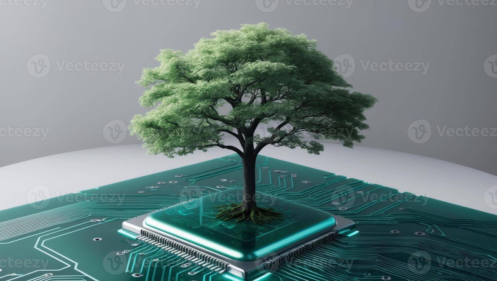A tree growing on top of a circuit board photo