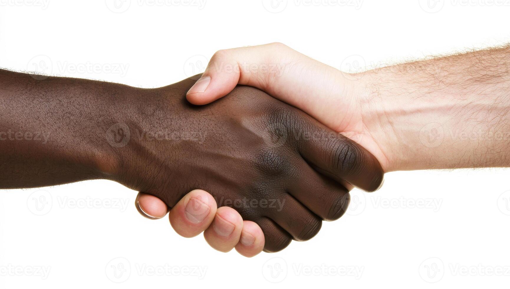 Two hands shaking hands. Concept of unity and peace. The two hands are clasped together, which symbolizes trust and friendship. The act of shaking hands is a common gesture of goodwill photo