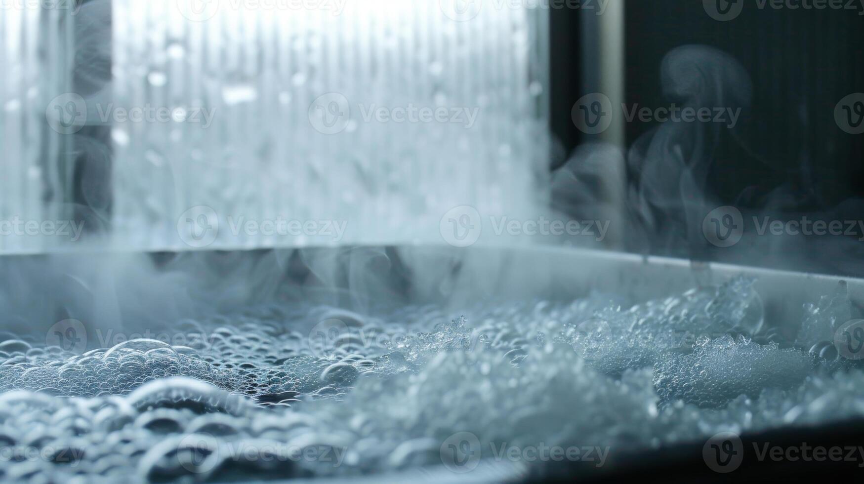 6. The steam rising from an ice bath representing the release of tension and negative thoughts photo
