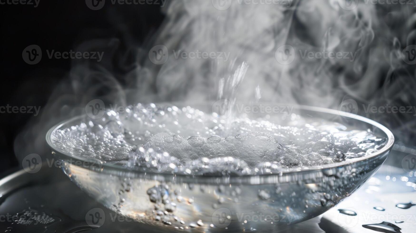 The steam rising from a tub of ice water as a person gets out leaving a chilling sensation in the air photo