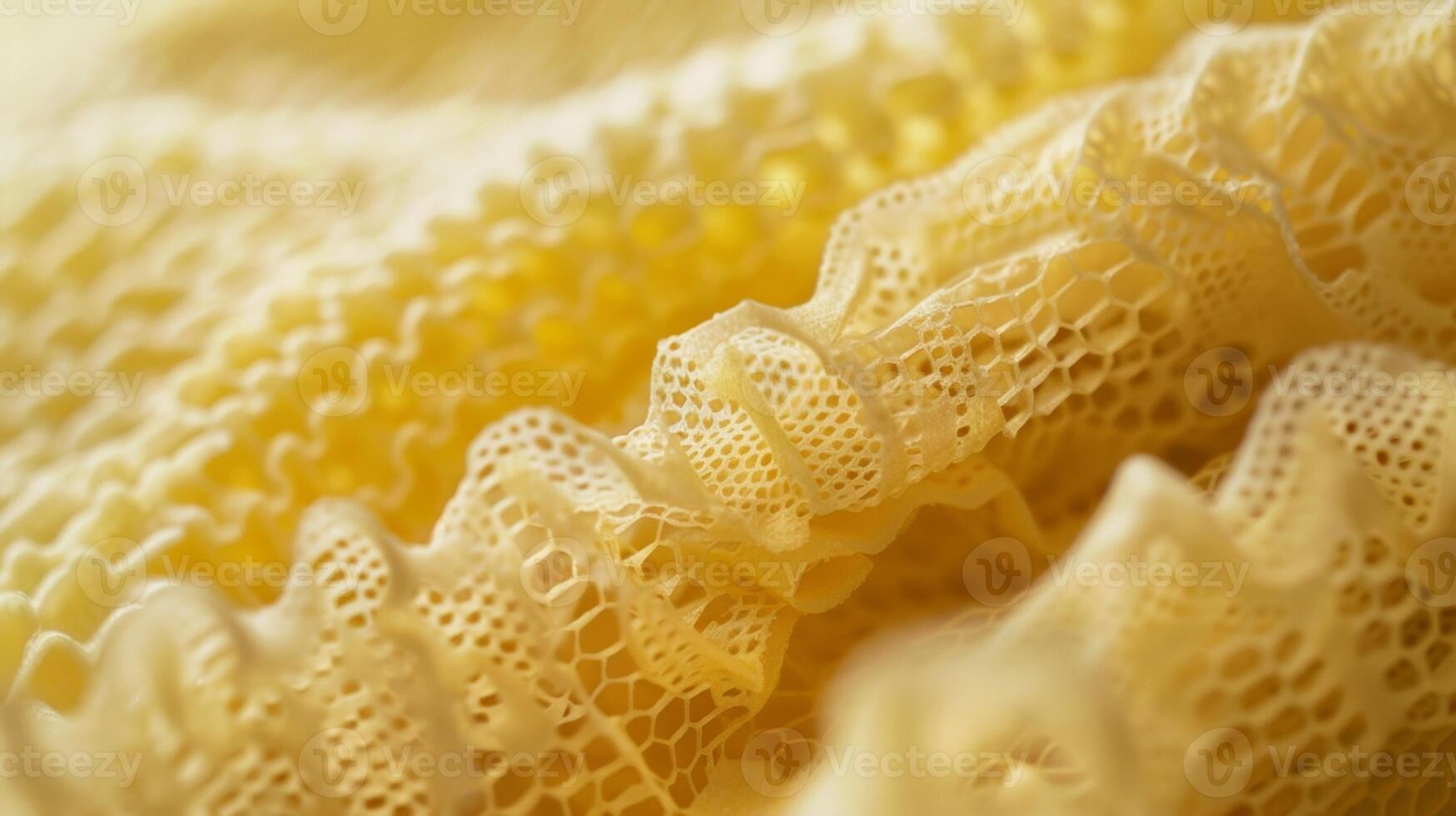 The tightly woven cotton fabric of the beeswax wrap is captured in this image with visible fibers and a soft natural texture that makes it ideal for food storage photo