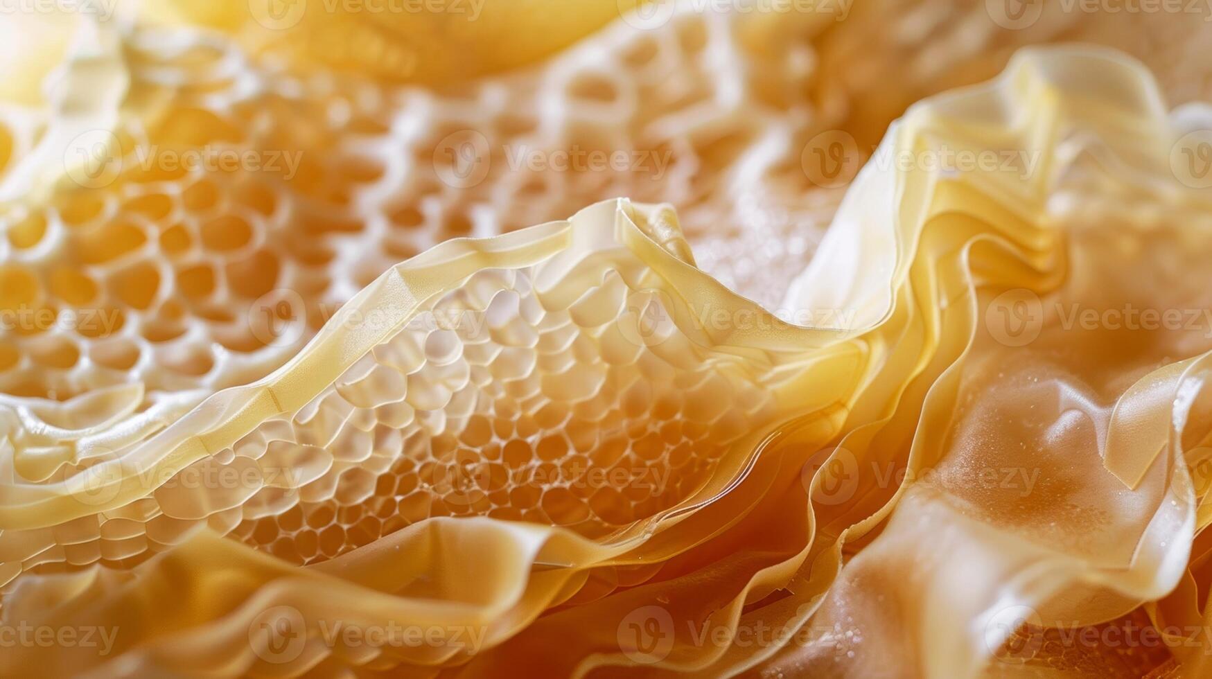 The natural crinkled texture of the beeswax wrap is captured in this closeup photo showing how the wrap easily conforms to the shape of food or containers for a snug fit