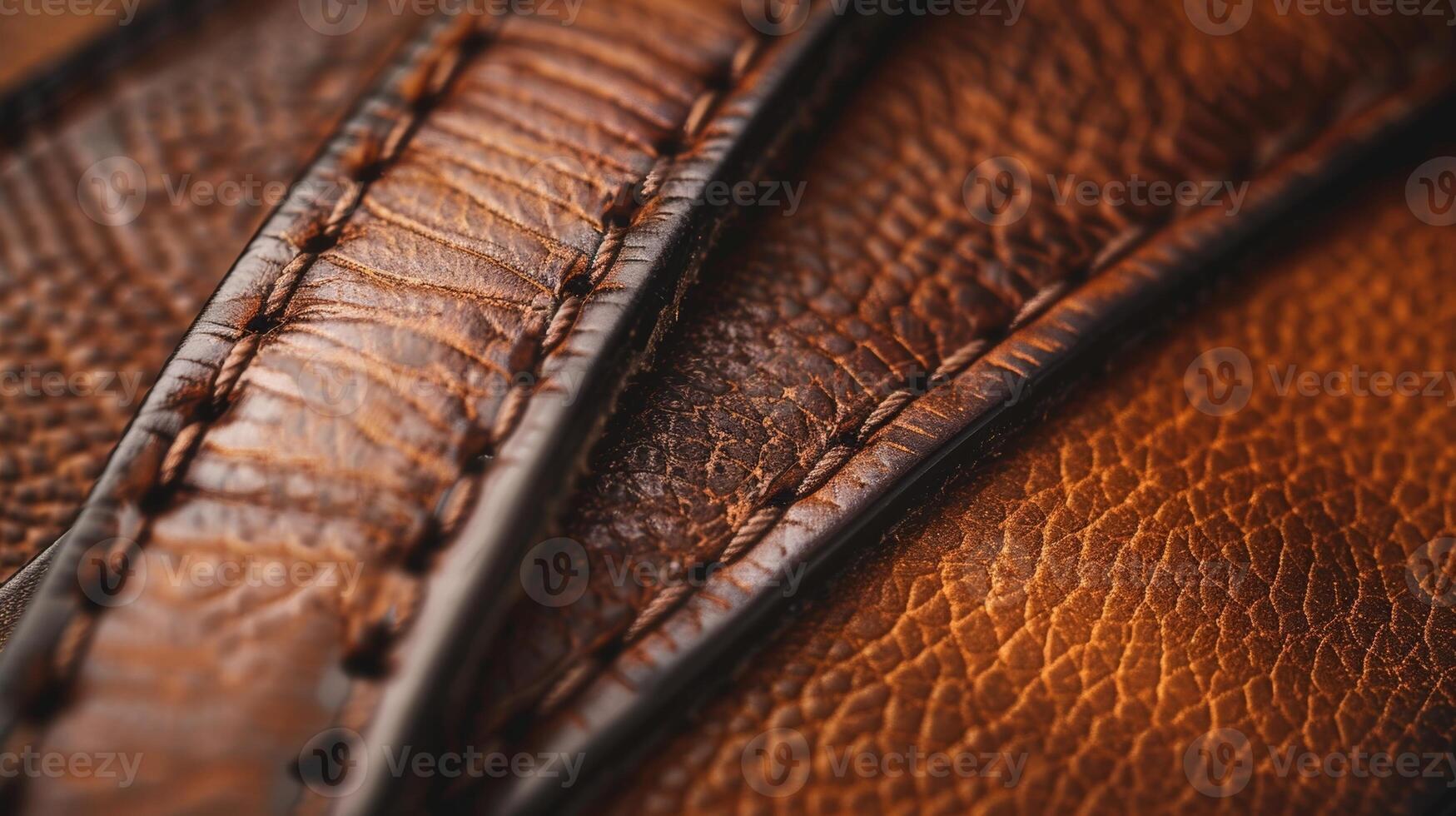 A detailed image of a leather belt highlighting the smooth and supple texture of the leather. The stitching along the edges is ly visible but adds strength and durability to the accessory photo