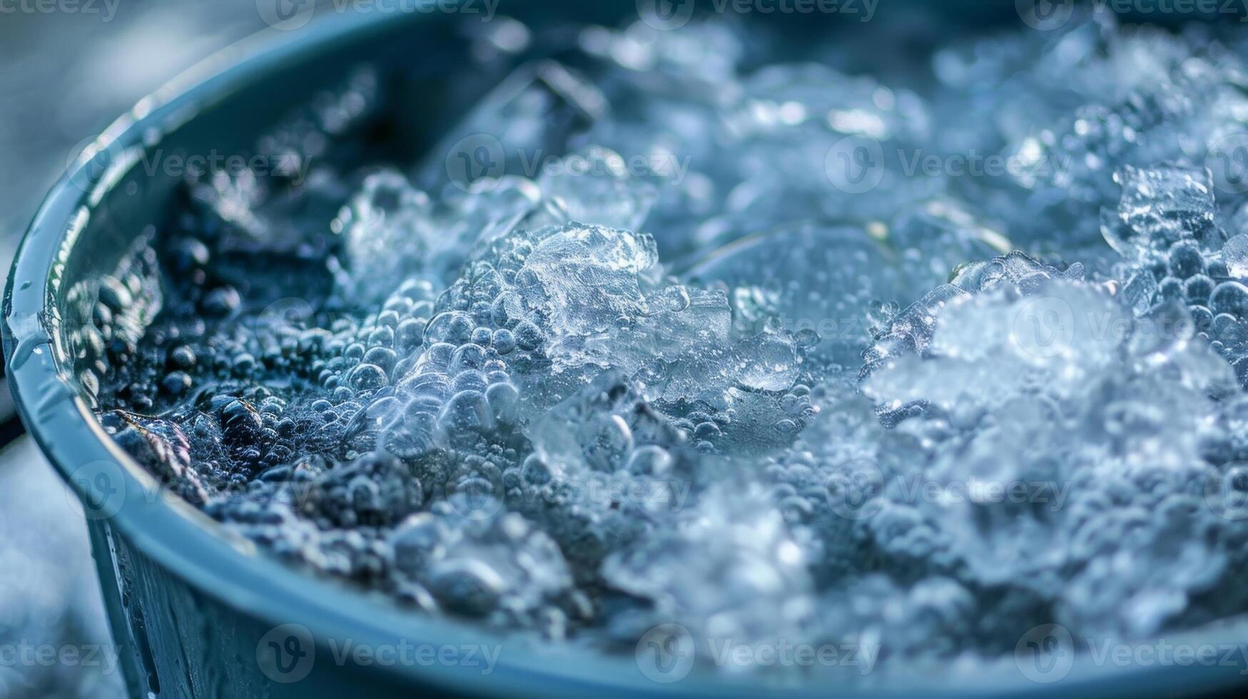 The refreshing chill of an ice bath promotes immune system activation and mental clarity photo