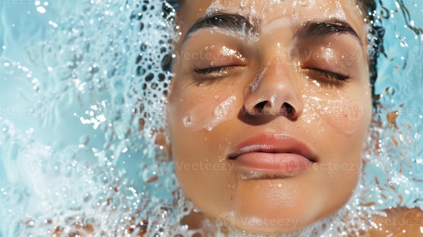 The invigorating feeling of the icy water on your skin awakening your senses and leaving you feeling refreshed photo