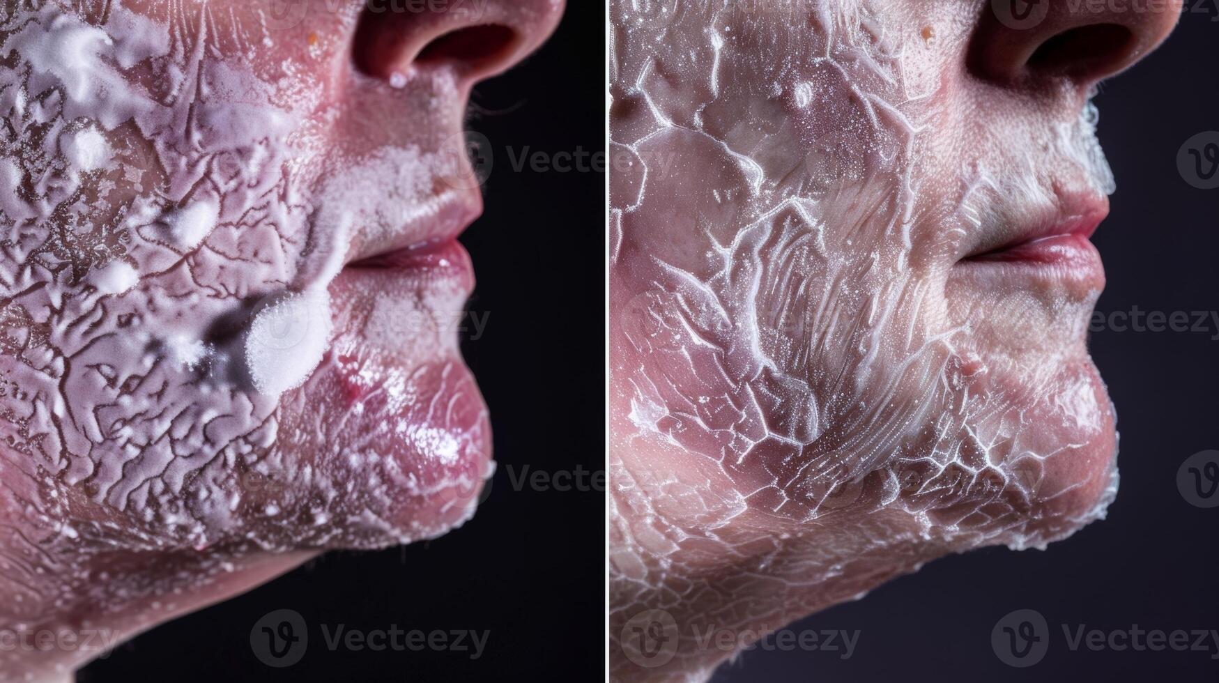 A photo of a persons scar before and after cryotherapy treatments showing how the cold temperatures can improve the appearance and texture of scar tissue