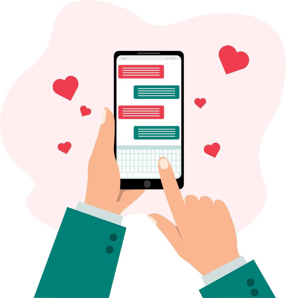 Social distancing and love in the Internet. vector