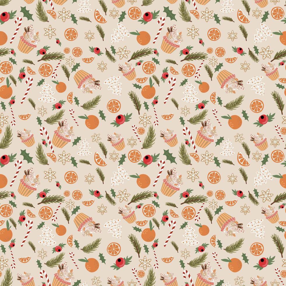 nuevo año Navidad modelo. modelo con linda elementos para diseño vector