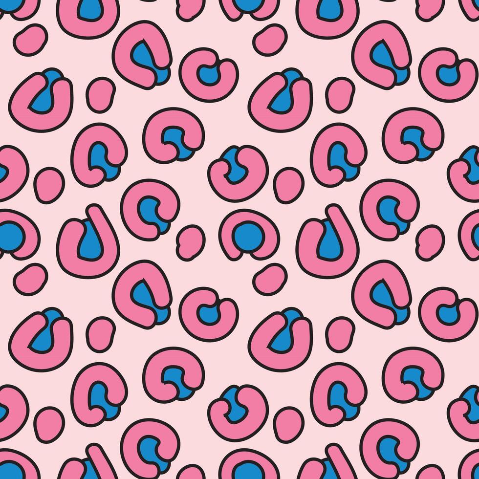 Leopard skin print. Groovy. Seamless. Abstract. Hand drawn vector