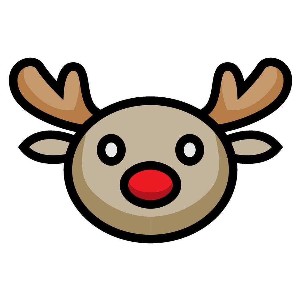 Cute deer head on white background vector