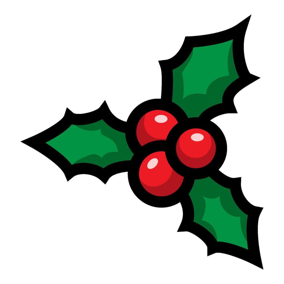 Christmas mistletoe on white background vector