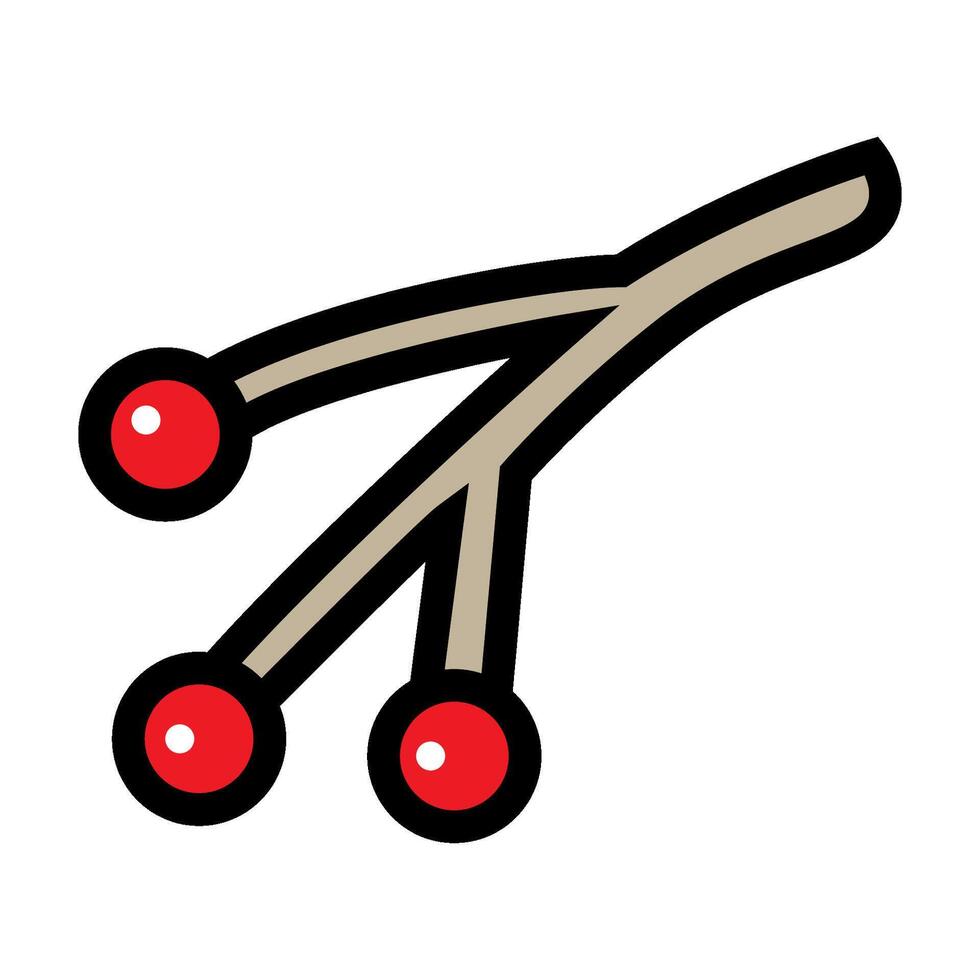 Rowan tree branch on white background vector