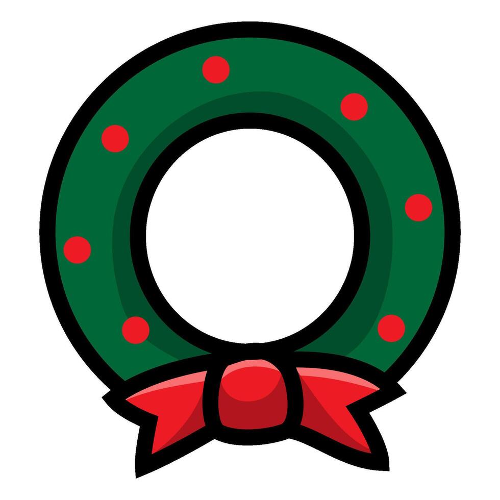 Christmas wreath with red bow vector