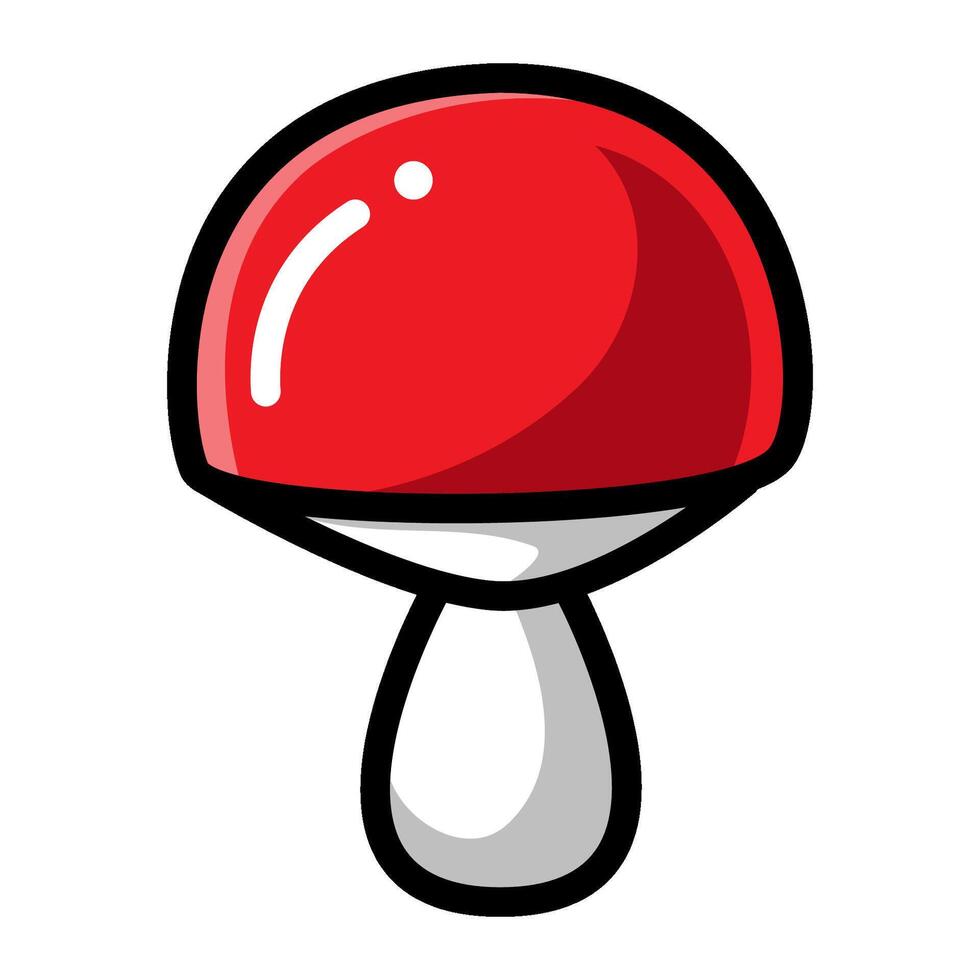 Red mushroom on white background vector