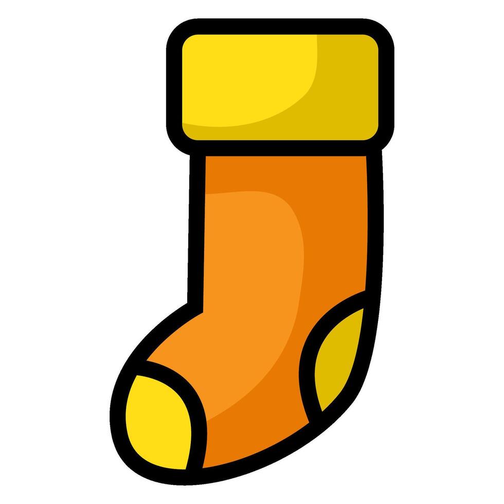 Yellow Christmas sock on white background vector
