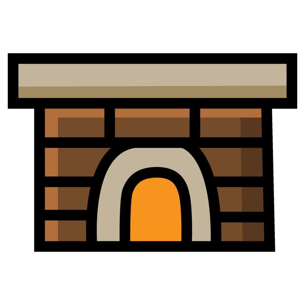 Christmas fireplace on white background vector