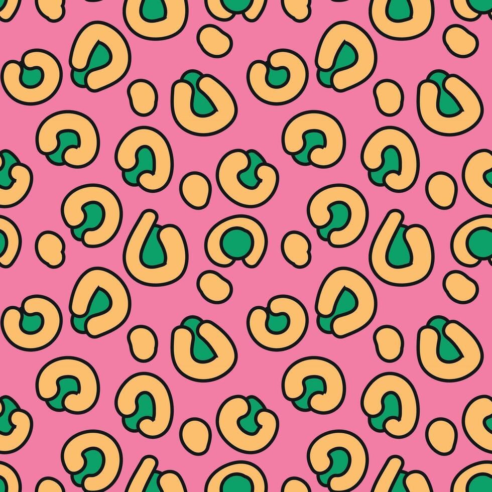 Leopard skin print. Groovy. Seamless. Abstract. Hand drawn vector
