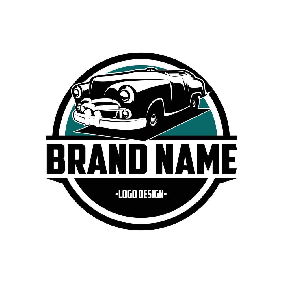 Greased lightning design with front view. car premium design illustration. best for logos, badges, emblems, icons, sticker designs, available for the vintage car industry. vector