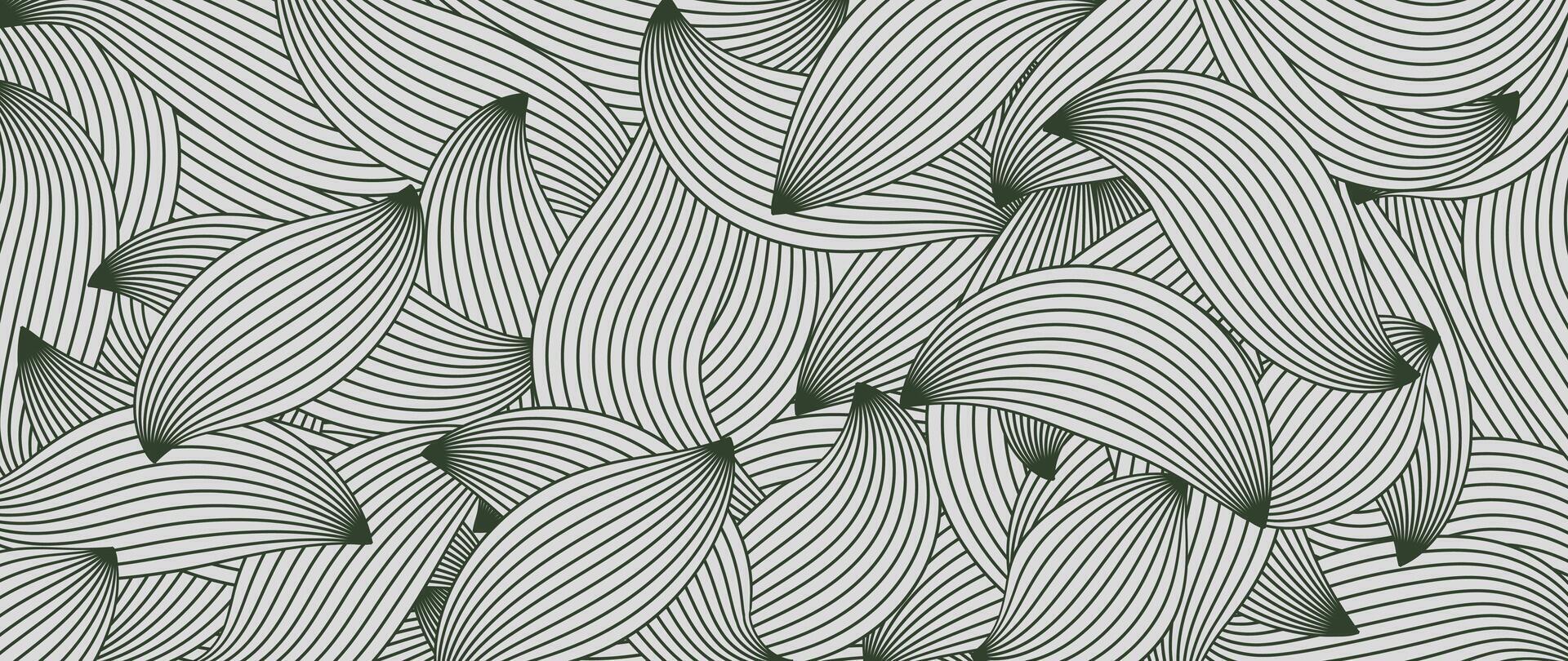 Abstract leaf line art background. vector