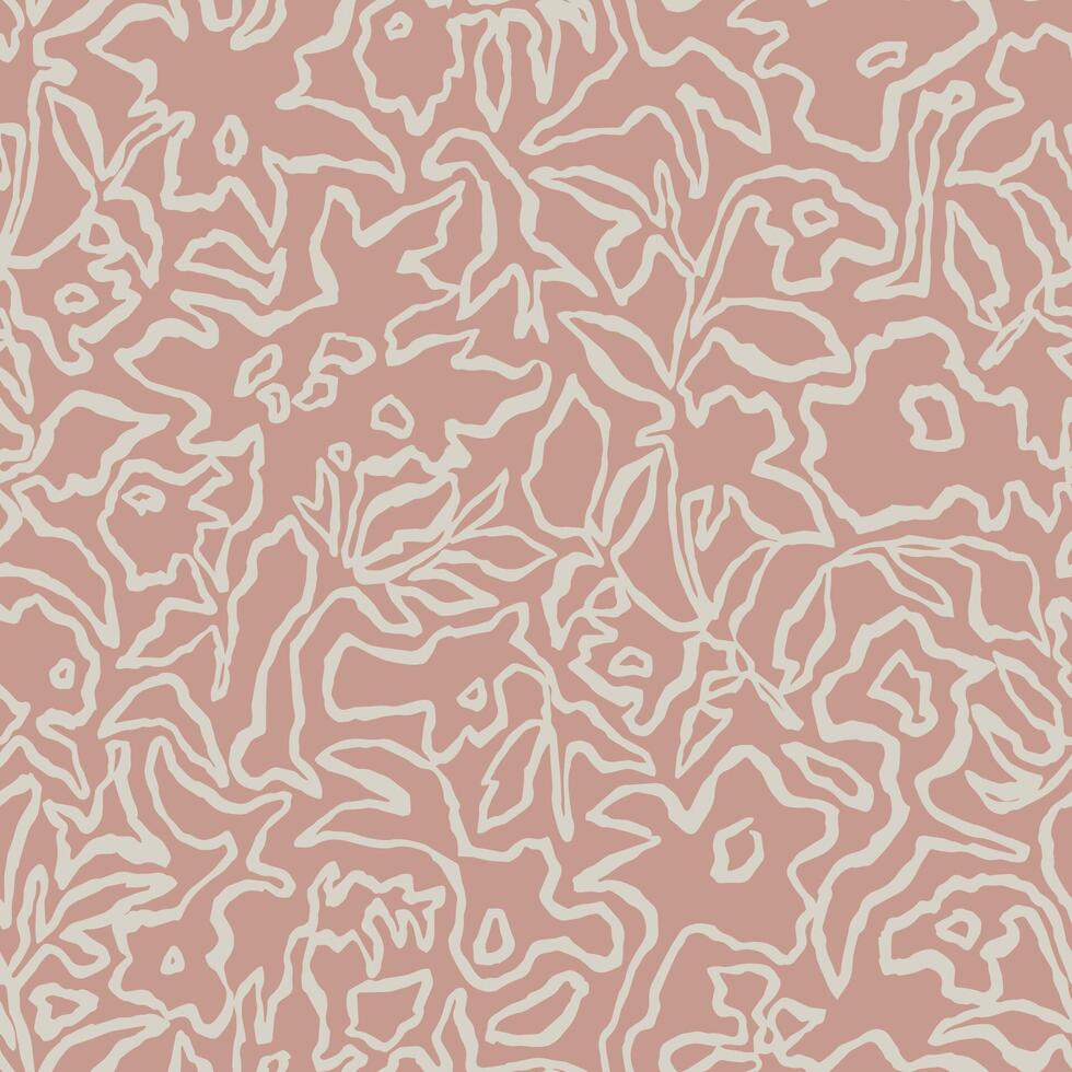 botanical line drawing illustration seamless repeat pattern digital artwork vector