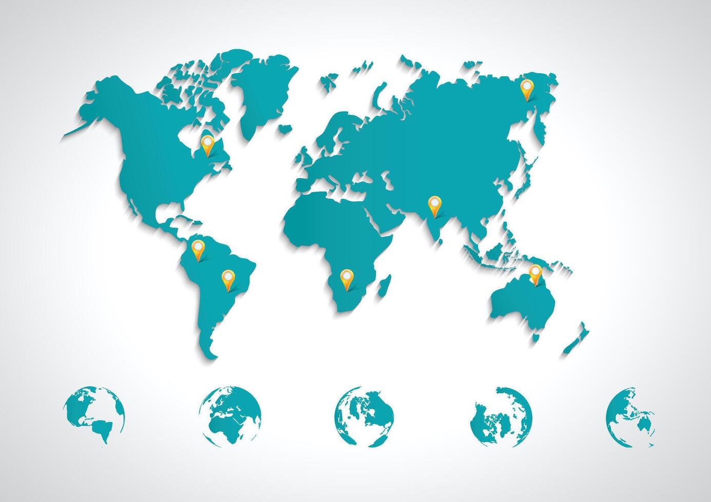 The world map with the continents vector